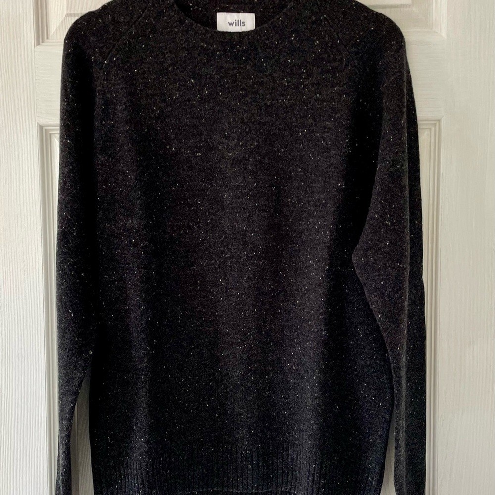 Men's Charcoal Crewneck Sweater 100% Wool